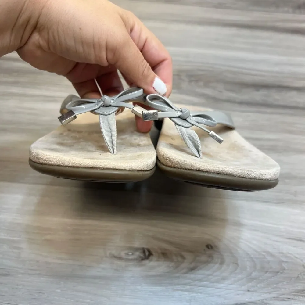 Vionic Bella II Women's Orthotic Sandals Thong Size‎ 7 EU 38 Beige Bow
